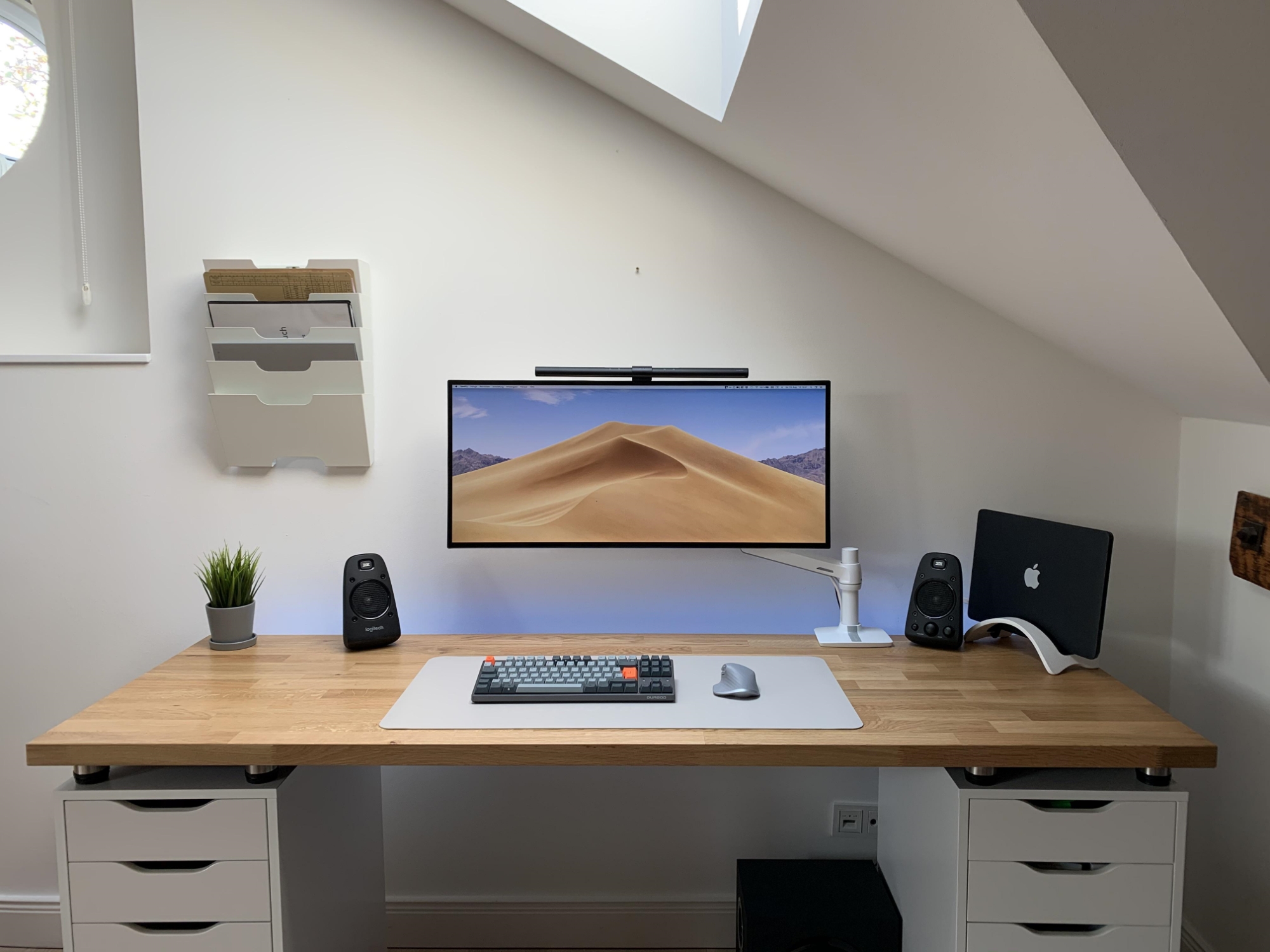 ergonomic Ikea Desk Setups with Dual Monitor