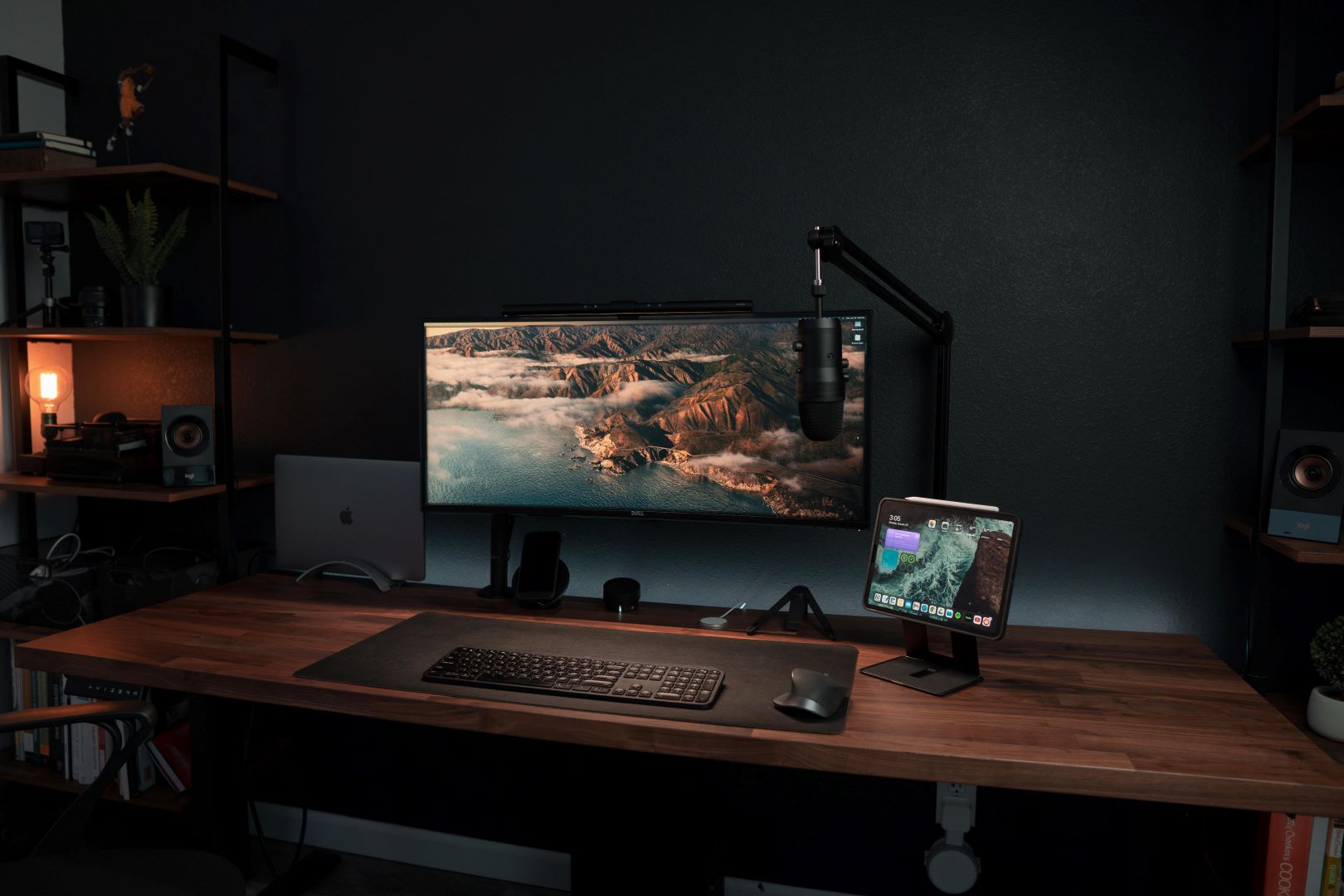 Stunning Widescreen Monitor Setup With Perfect Lighting Minimal Desk 